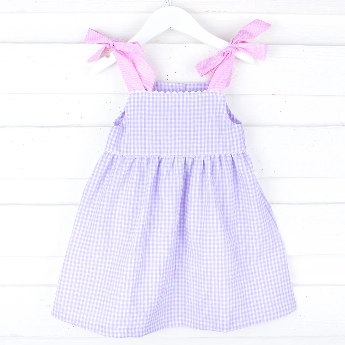 Purple Gingham Aubree Dress - Image 6