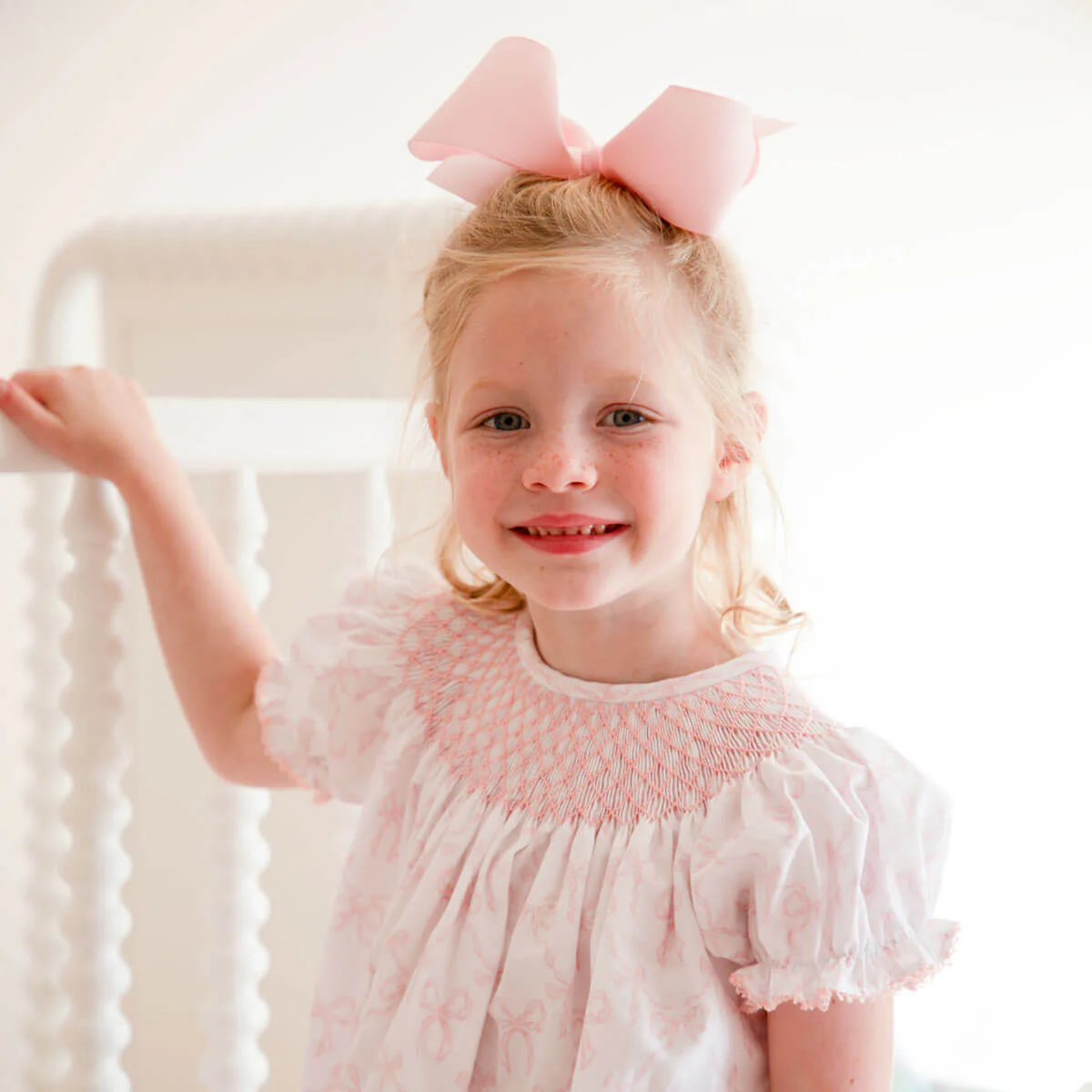 Bella's Bows Smocked Bishop Dress - Image 3