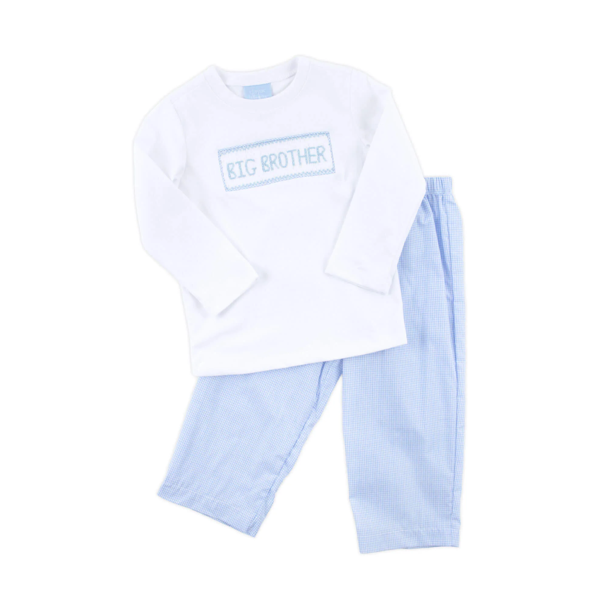 Big Brother Smocked Blue Pant Set - Image 2