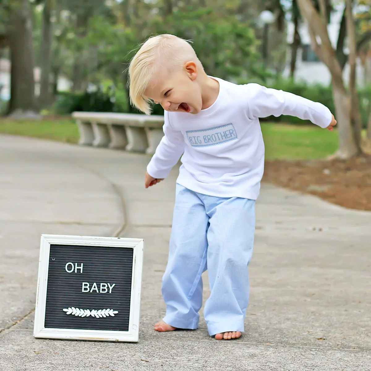 Big Brother Smocked Blue Pant Set - Image 5
