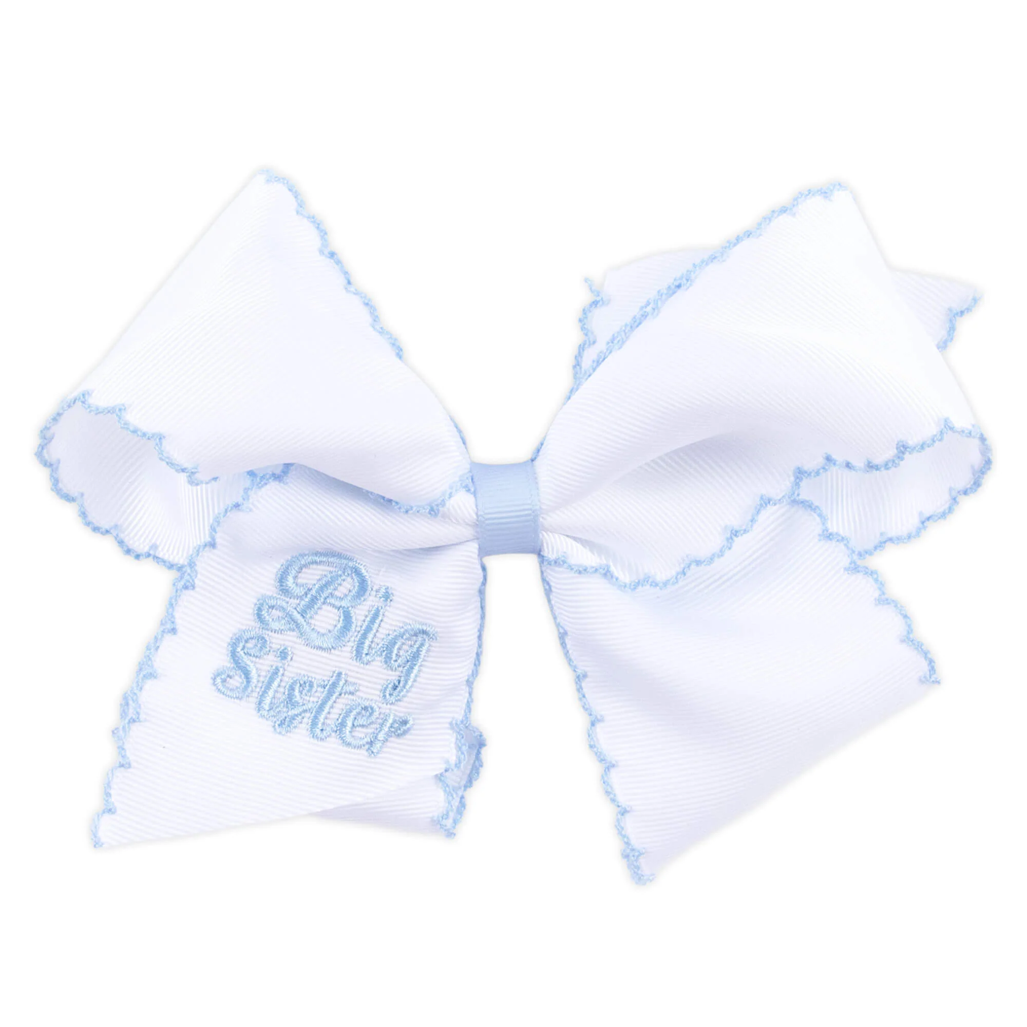 Big Sister Embroidered Moonstitch Hair Bow - Image 2