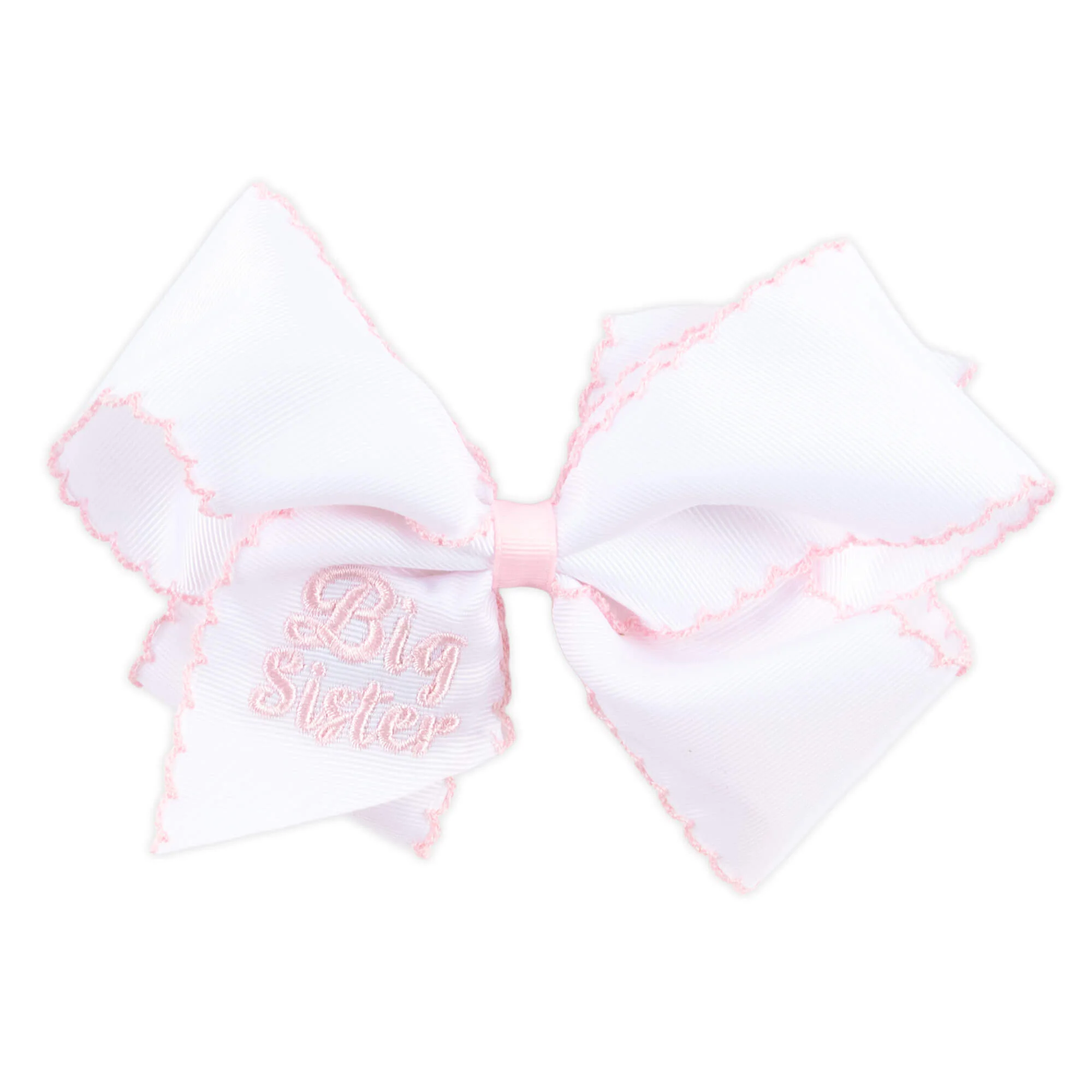 Big Sister Embroidered Moonstitch Hair Bow - Image 3