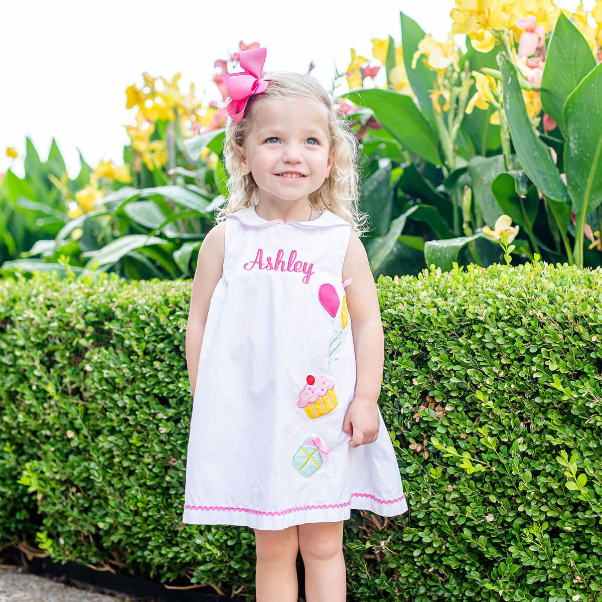 Birthday Applique White Dress - Image 4