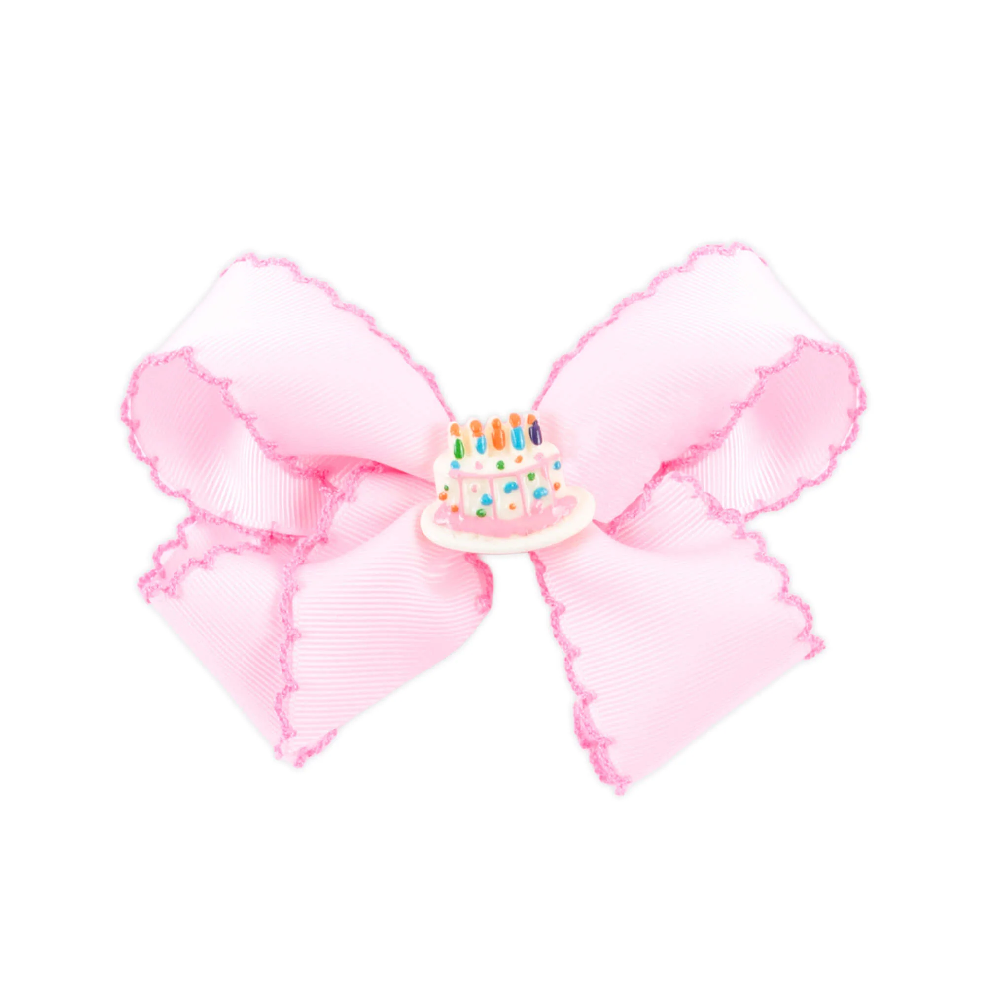 Birthday Cake Charm Moonstitch Hair Bow - Image 2