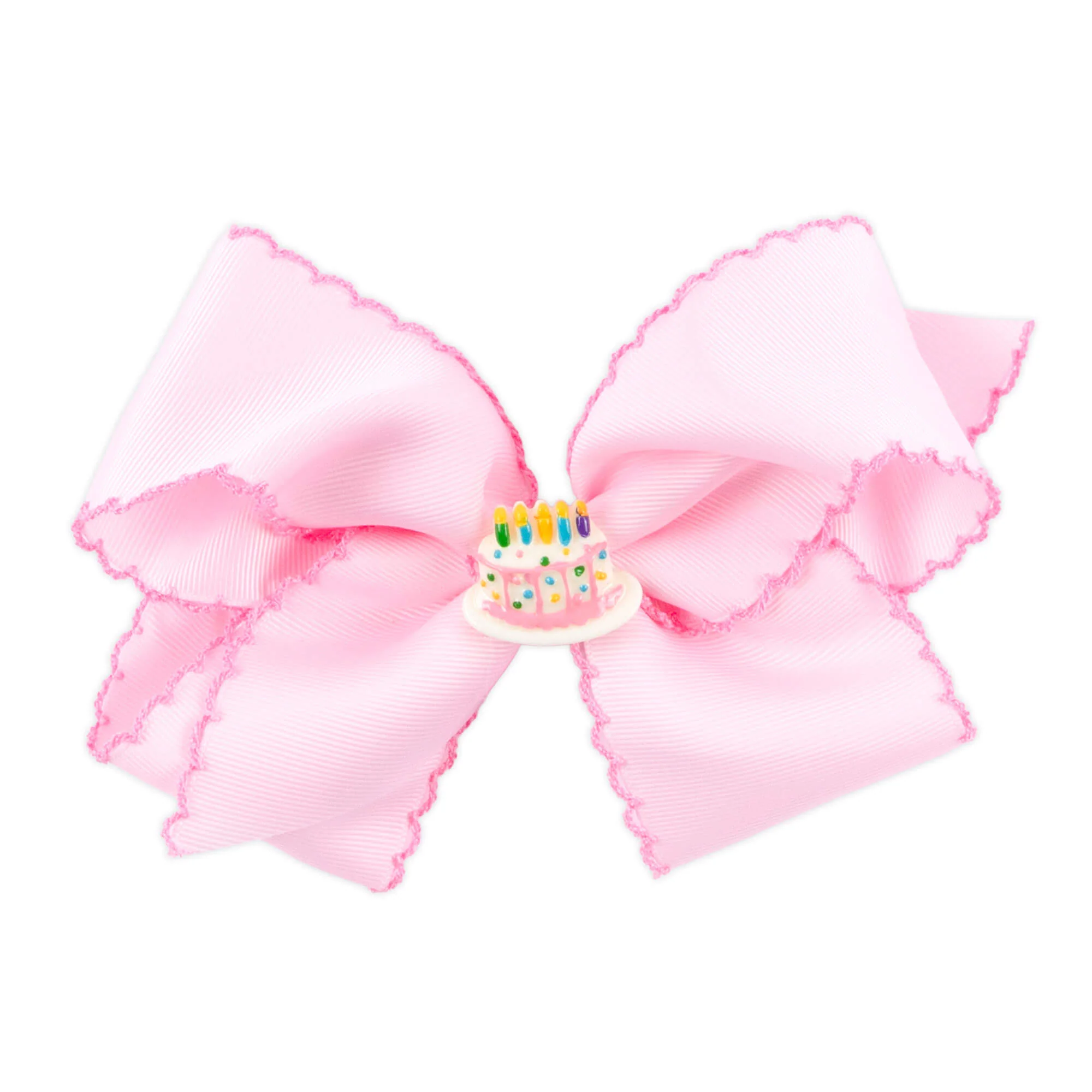 Birthday Cake Charm Moonstitch Hair Bow - Image 3