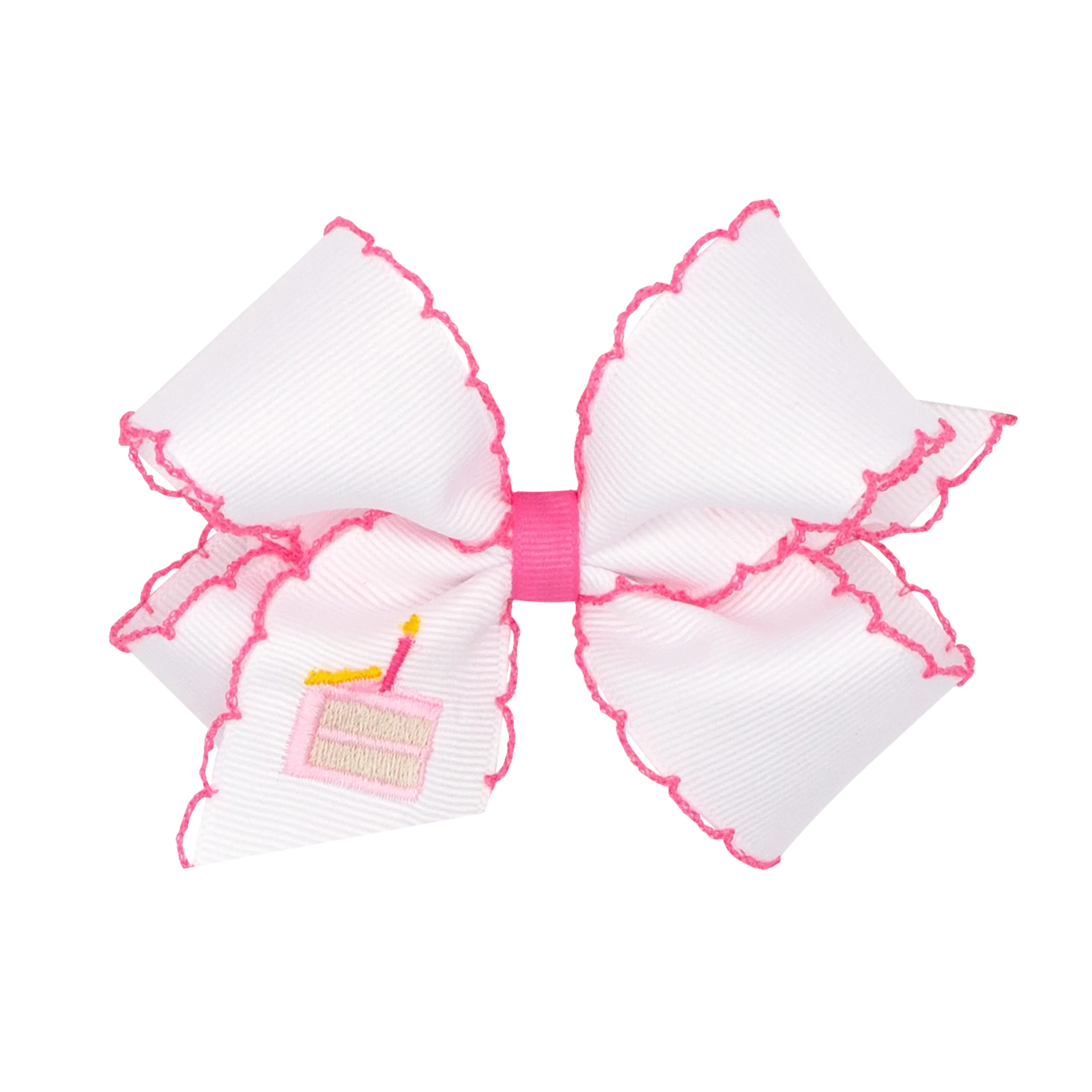 Birthday Cake Embroidered Moonstitch Bow - Image 2
