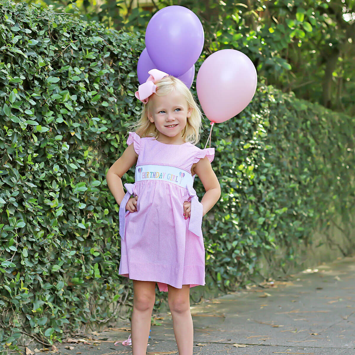 Birthday Girl Smocked Pink Beverly Dress - Image 3