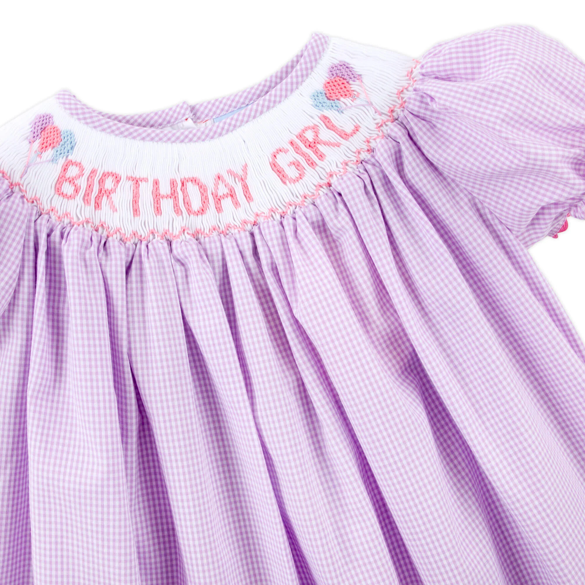 Birthday Girl Lavender Smocked Bishop Dress - Image 2