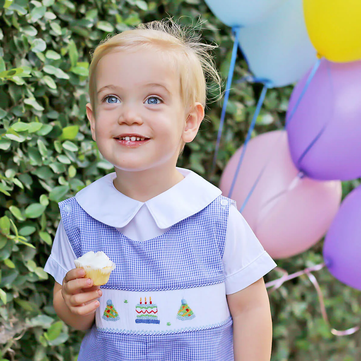 Birthday Smocked Royal Jon Jon - Image 3