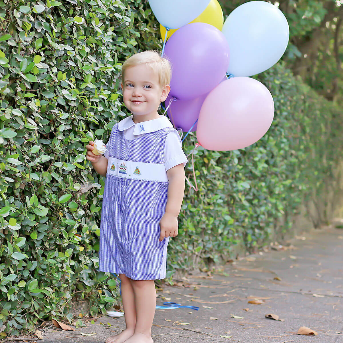 Birthday Smocked Royal Jon Jon - Image 4