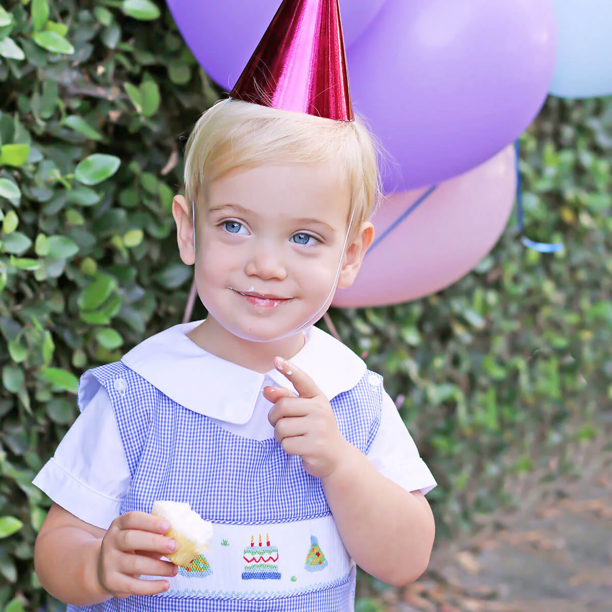 Birthday Smocked Royal Jon Jon - Image 5