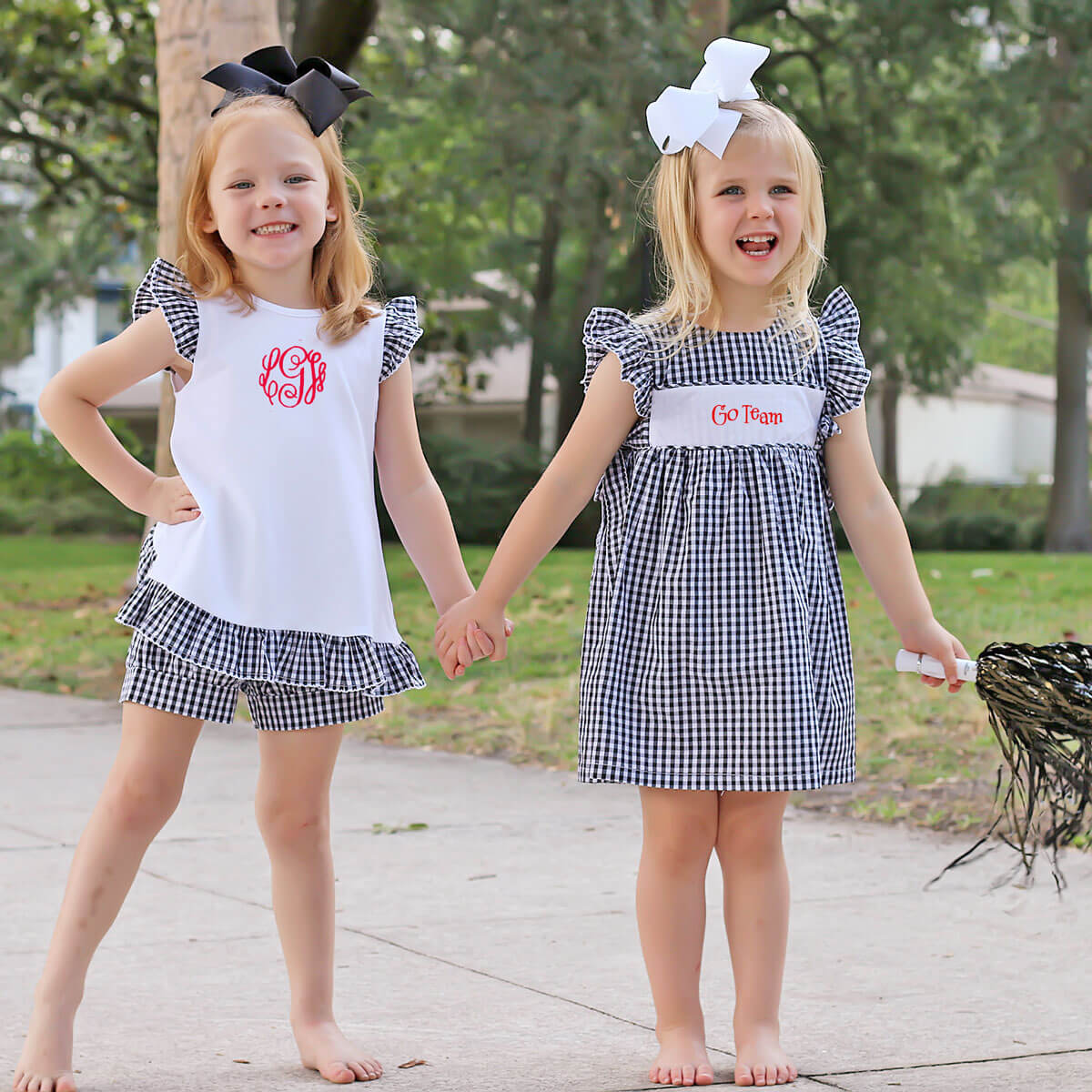 Black Gingham Tie Back Short Set - Image 5