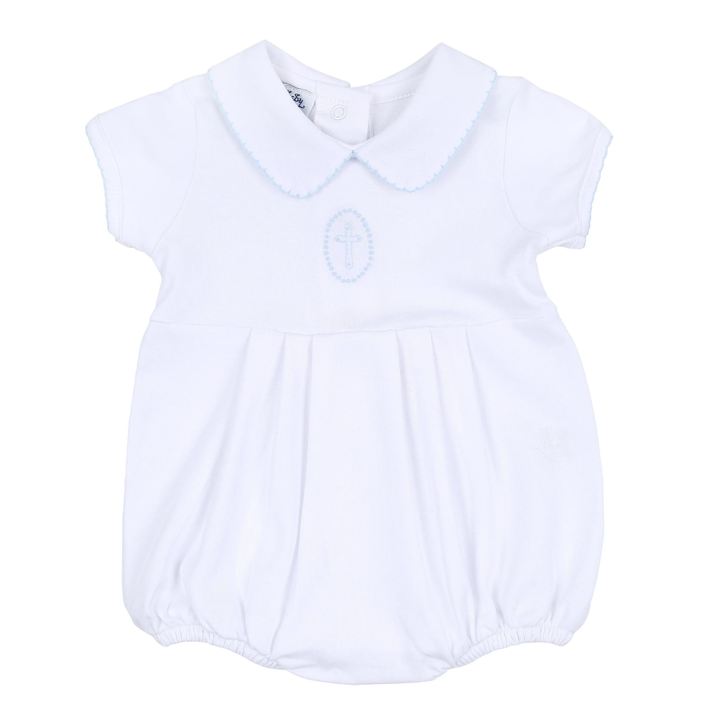 Blessed Cross Embroidered White Collared Bubble - Image 2