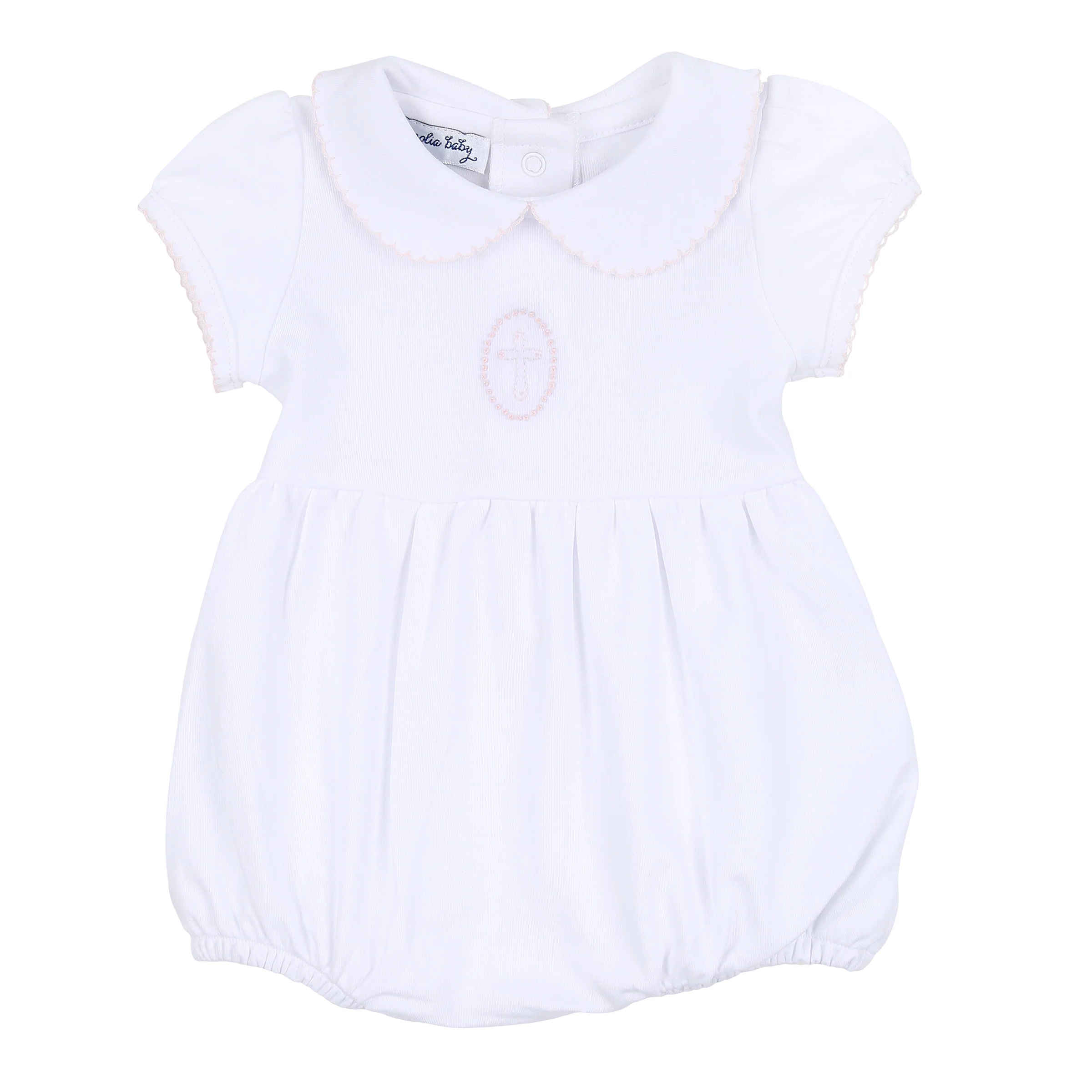 Blessed Cross Embroidered White Collared Bubble - Image 3