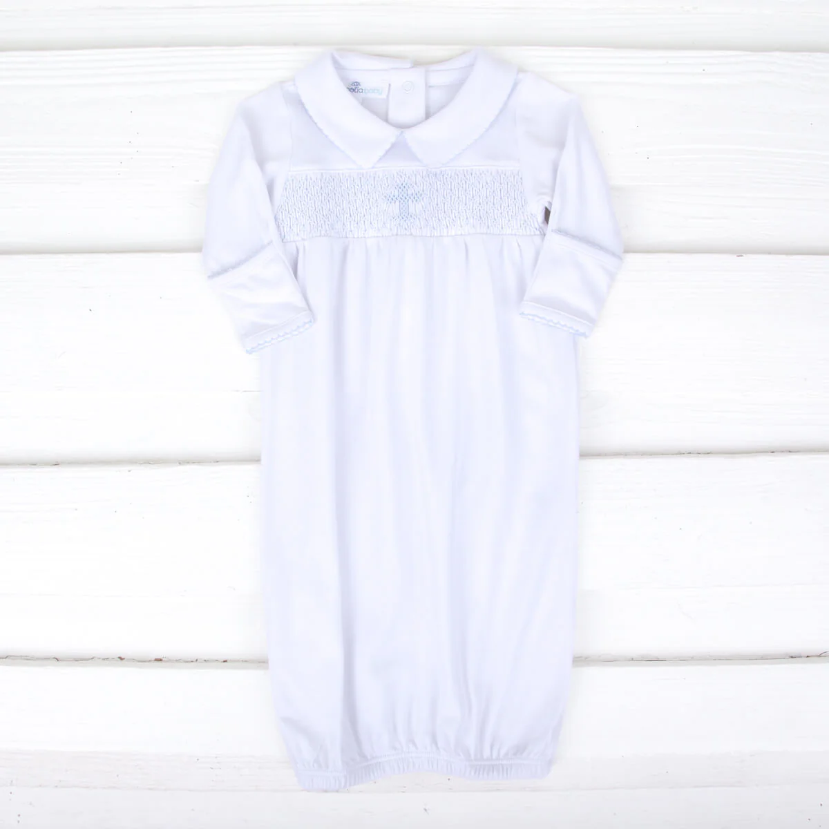 Blessed Smocked Cross Long Sleeve Gown - Image 2