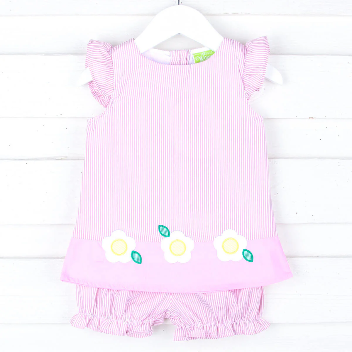 Blooming Daisy Pink Stripe Emery Bloomer Set - Image 2