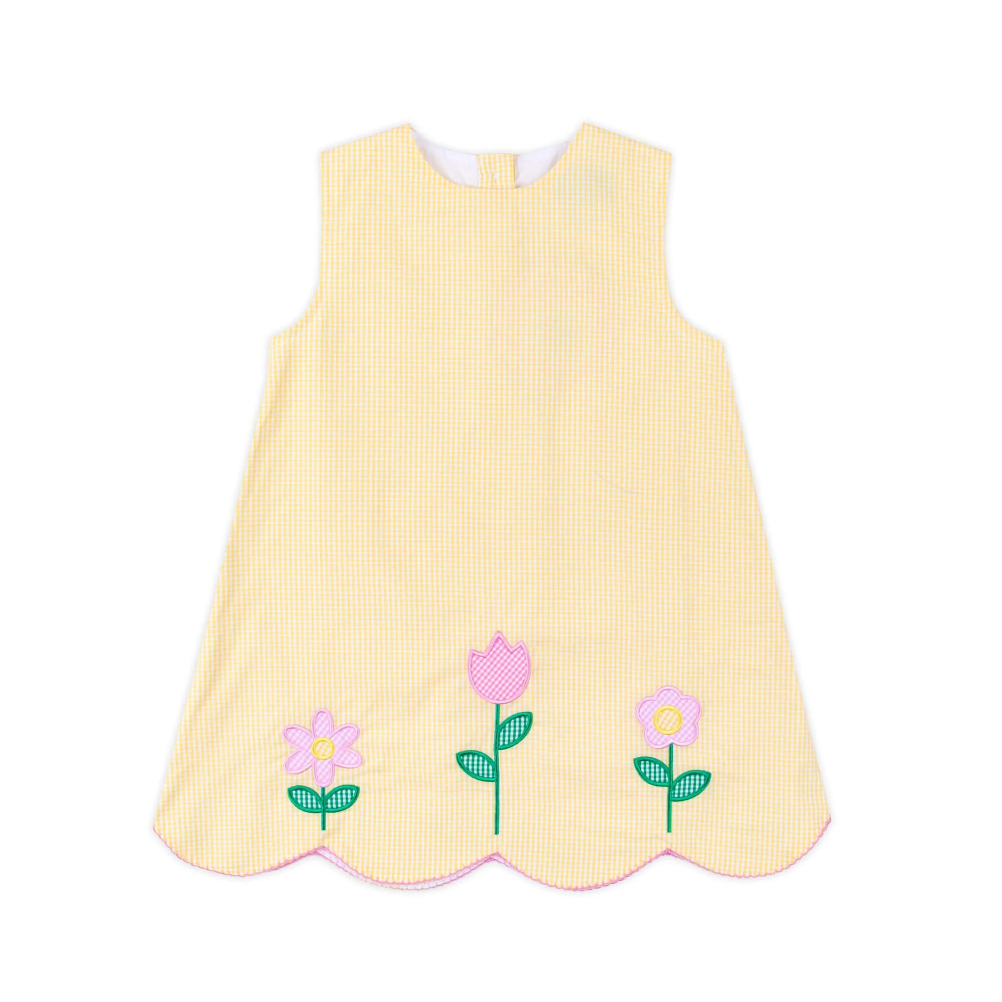Blooming Flowers Yellow Gingham Cleo Dress - Image 4