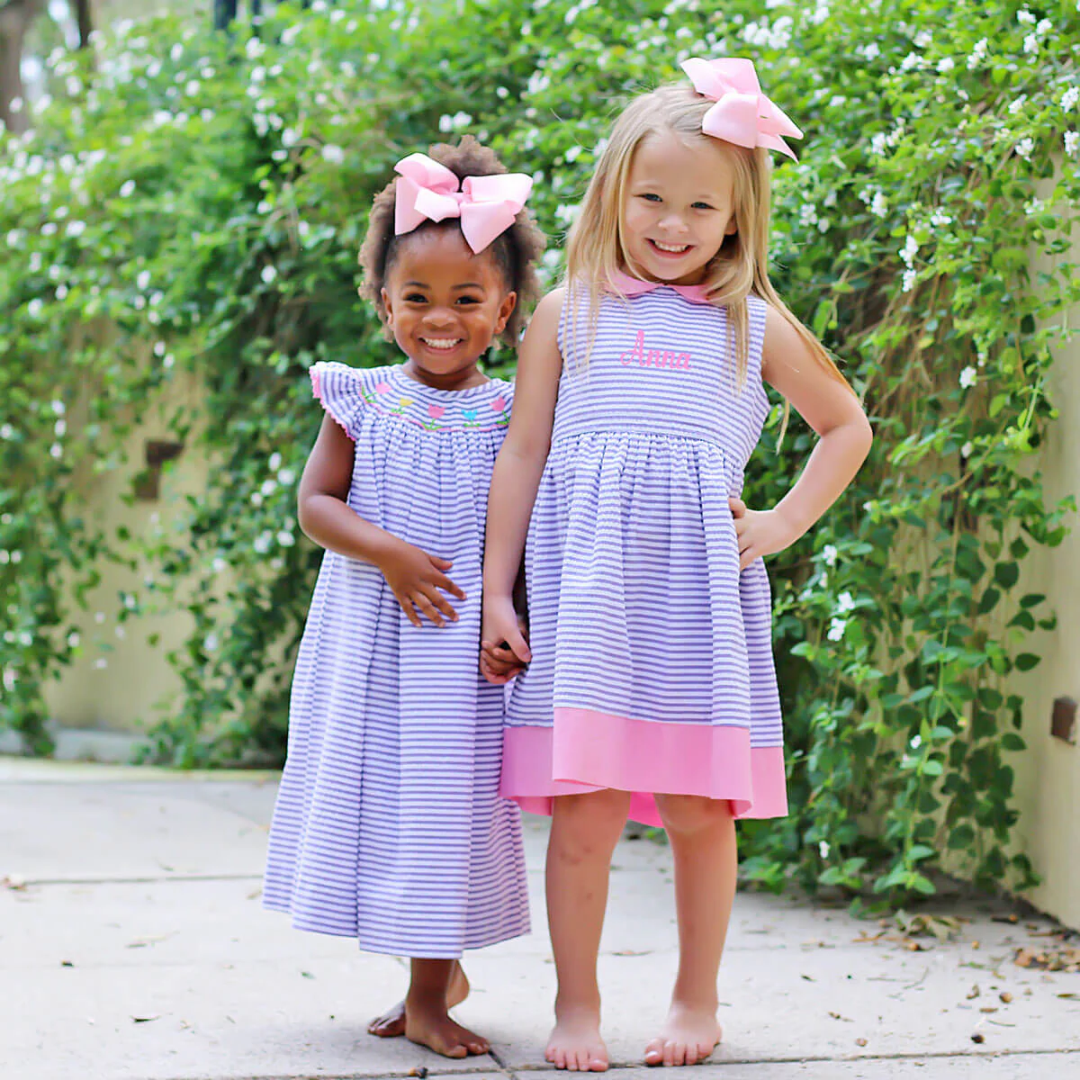 Purple Stripe Collared Tie-Back Dress - Image 7
