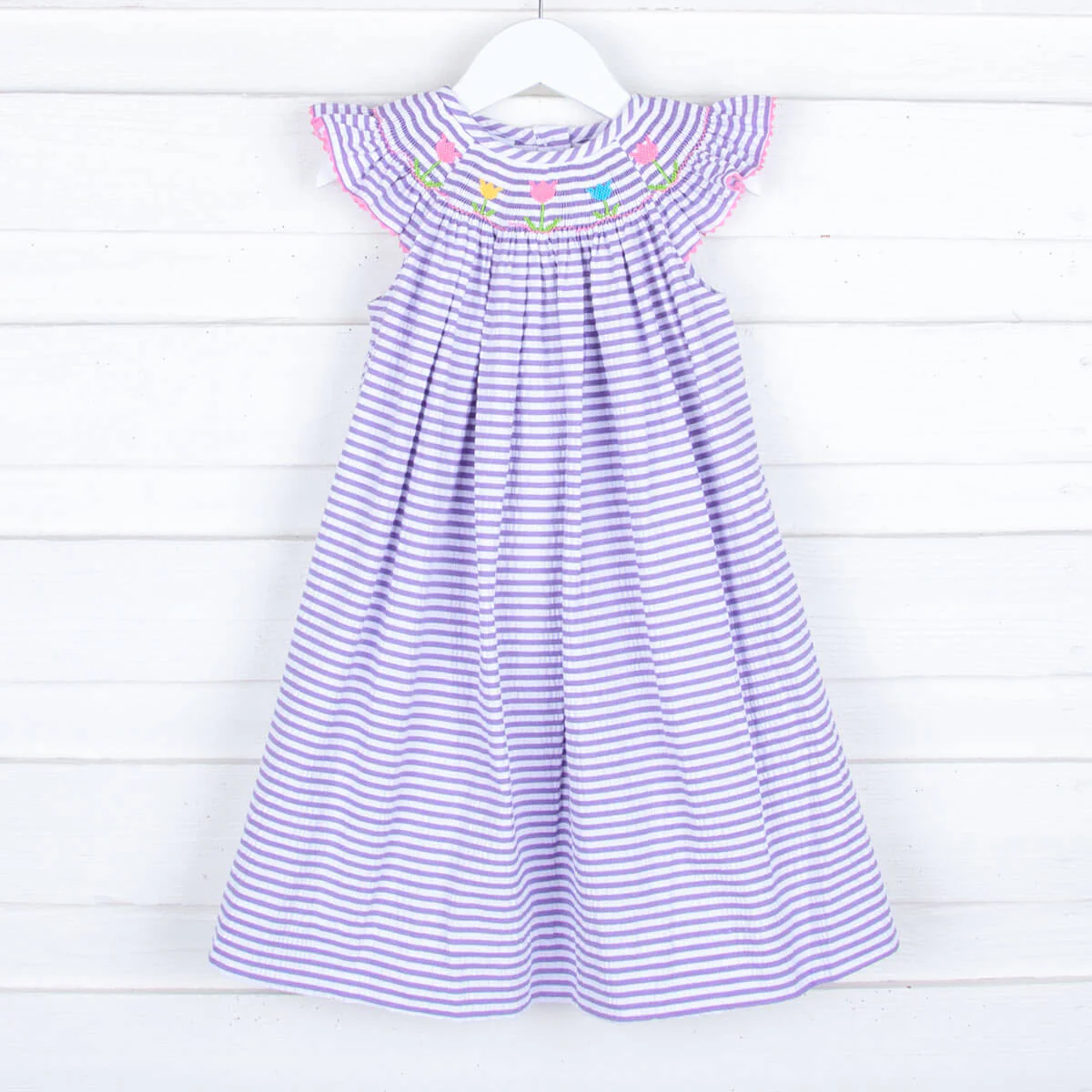 Blooming Tulips Purple Smocked Dress - Image 2