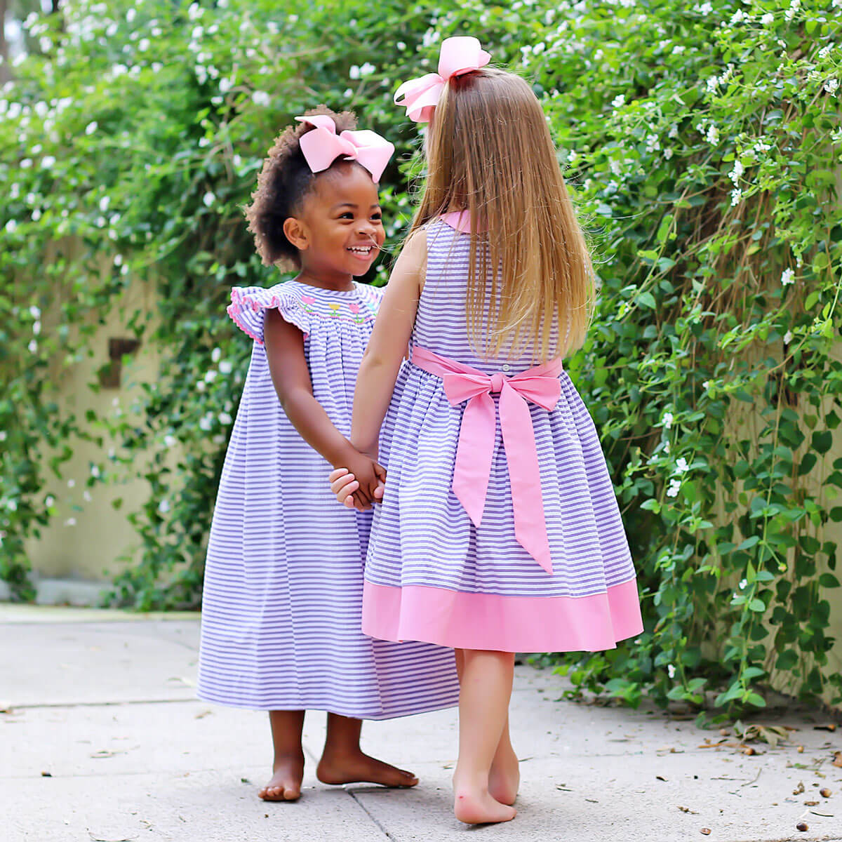Blooming Tulips Purple Smocked Dress - Image 4