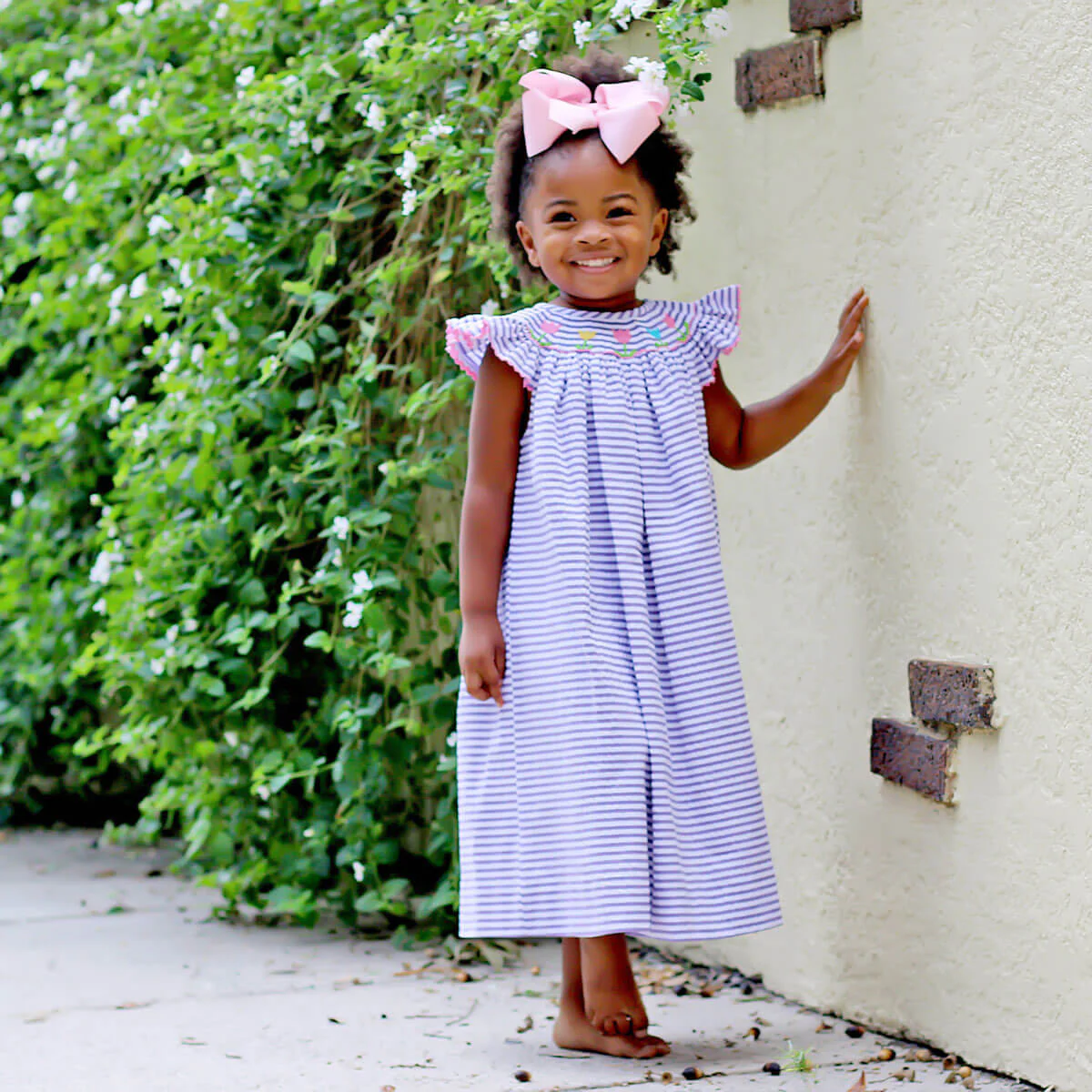 Blooming Tulips Purple Smocked Dress - Image 5