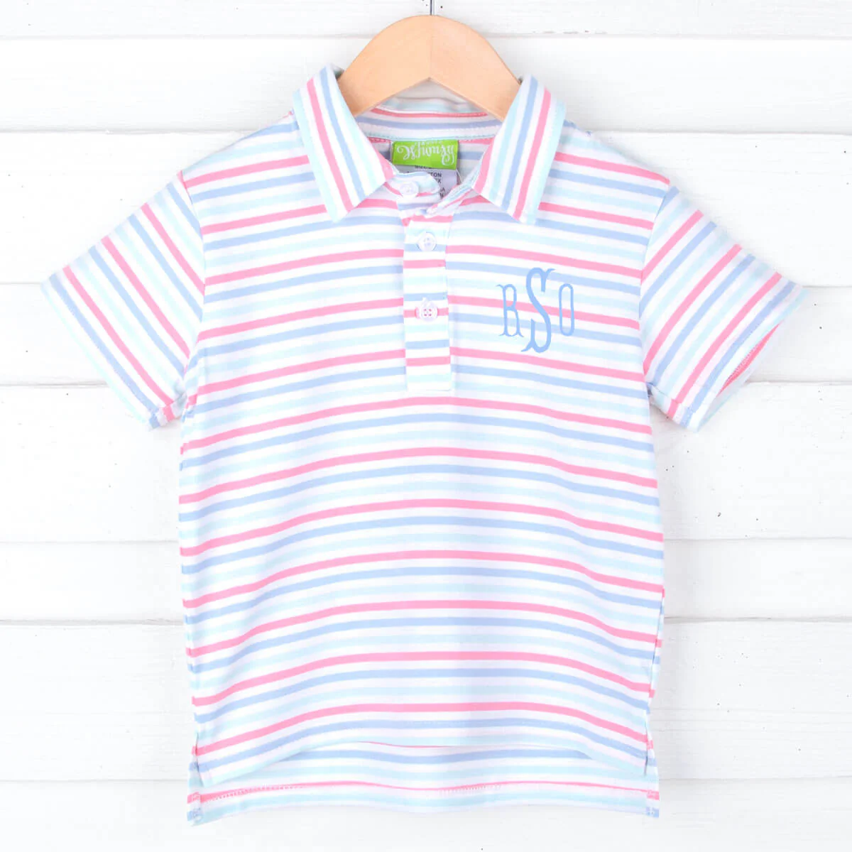 Blue & Pink Stripe Polo - Image 2