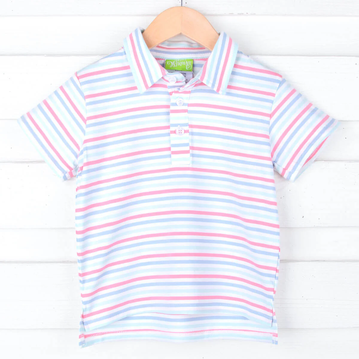 Blue & Pink Stripe Polo - Image 4