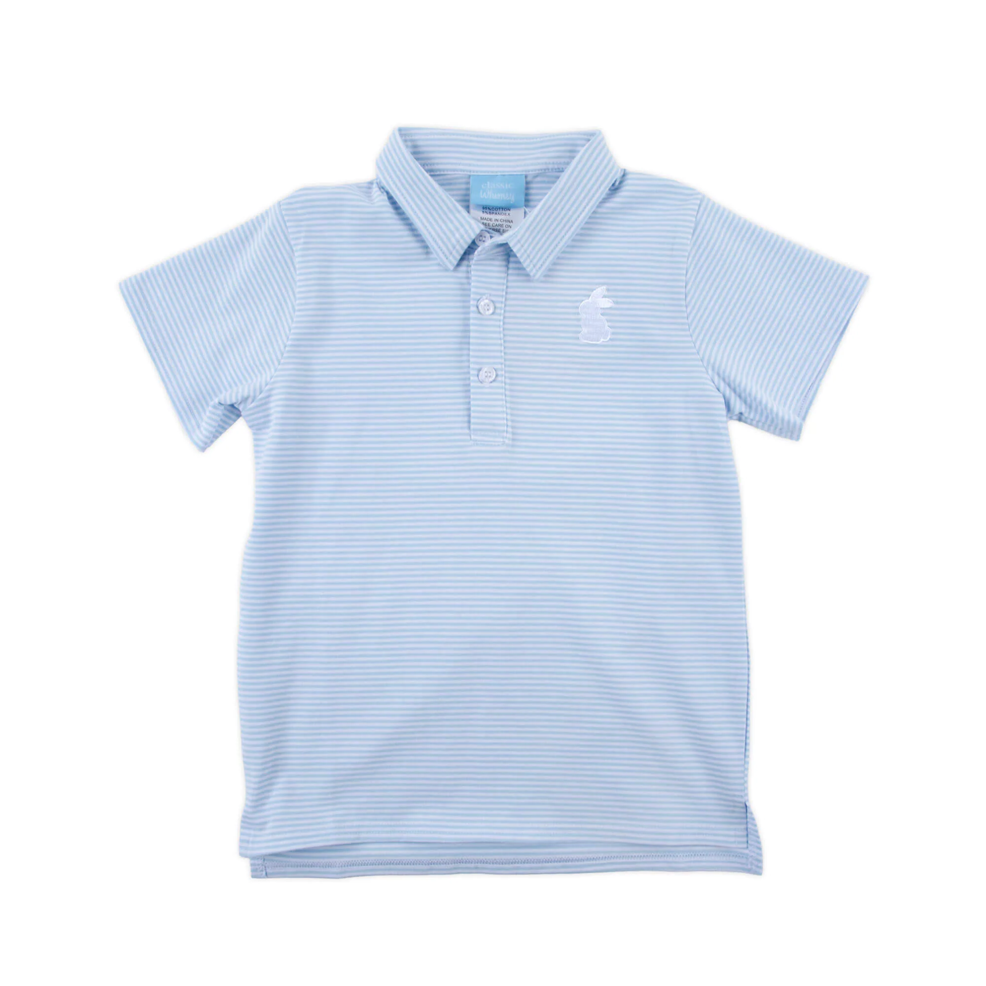 Bunny Light Blue Stripe Short Sleeve Polo - Image 5