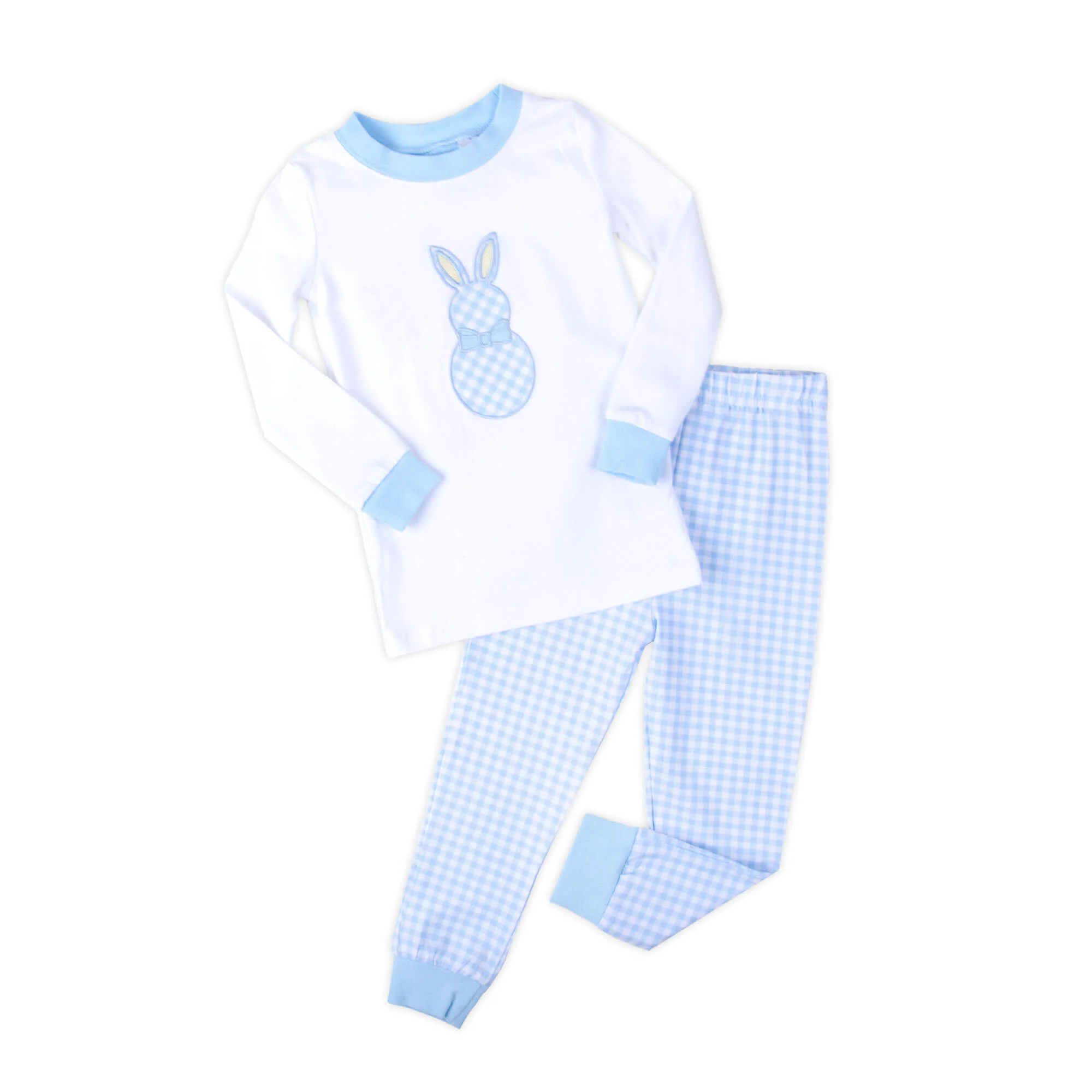 Blue Gingham Bunny Pajamas - Image 4