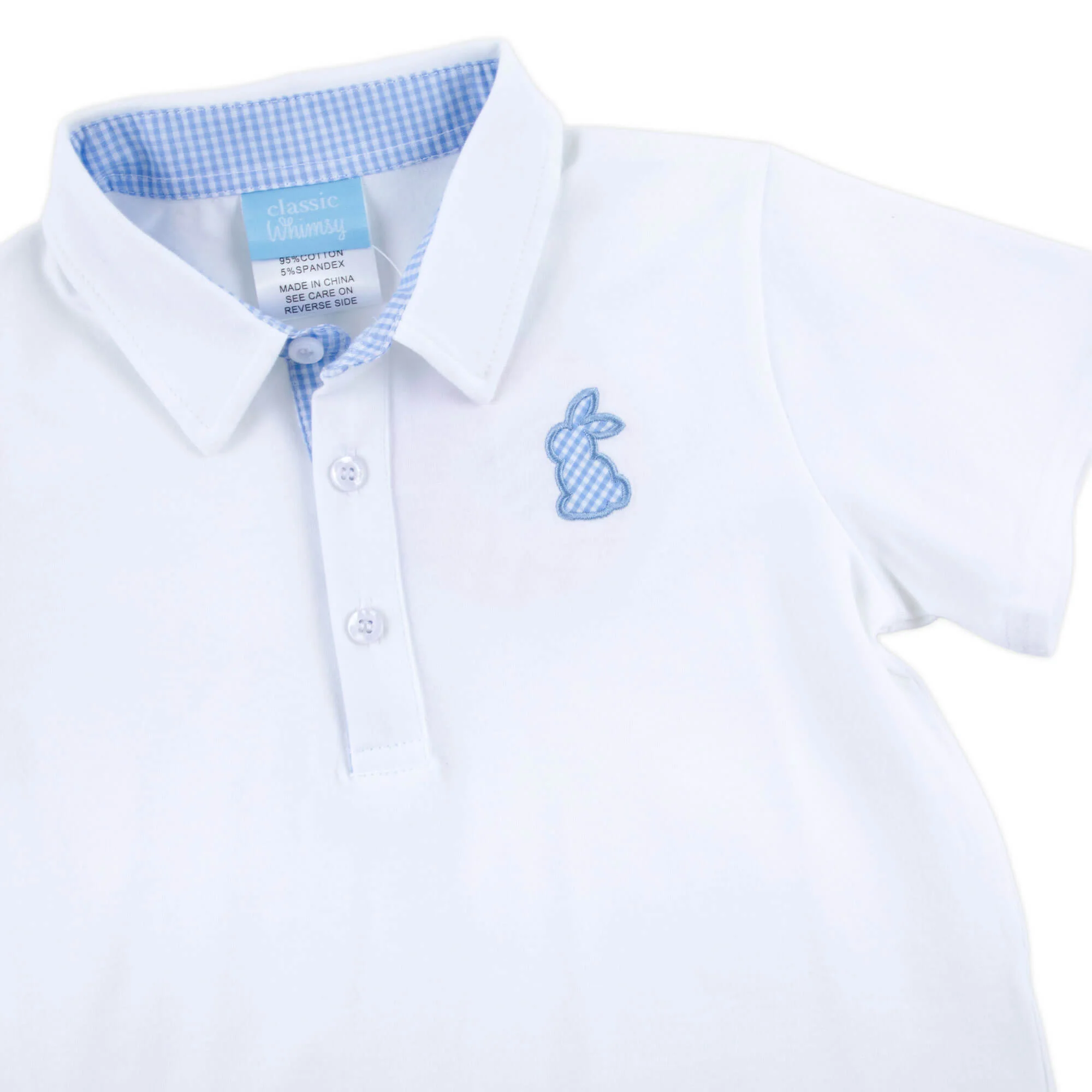 Blue Bunny White Short Sleeve Polo - Image 2