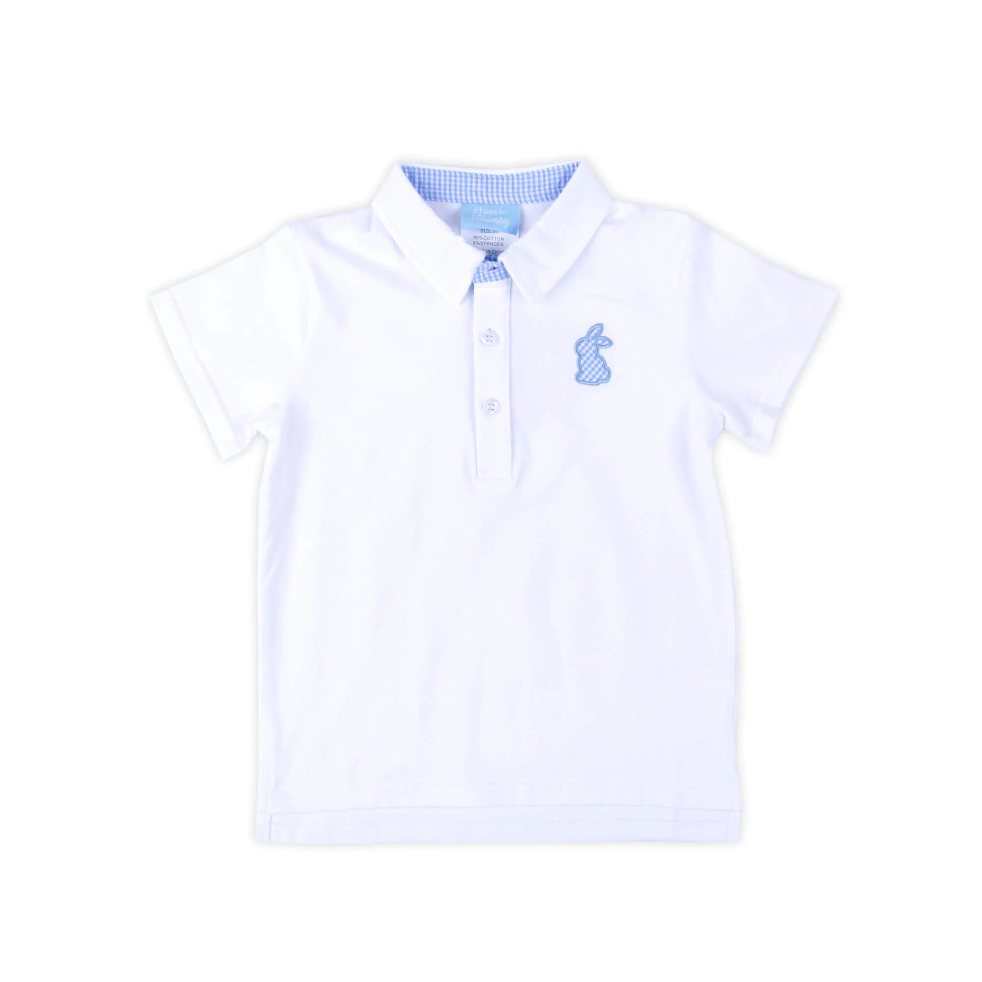 Blue Bunny White Short Sleeve Polo - Image 3