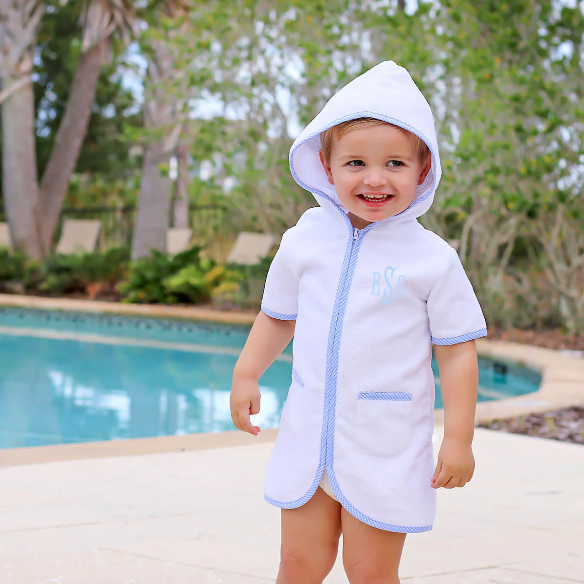 Blue Check Swim Cover Up - Image 3