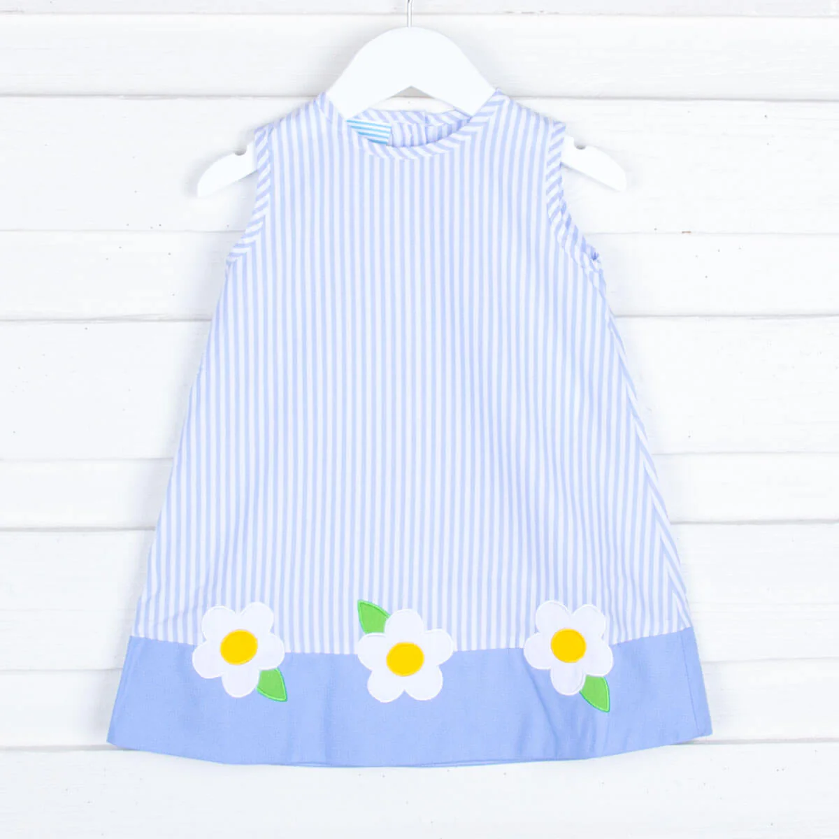 Blue Daisy Stripe Dress - Image 2