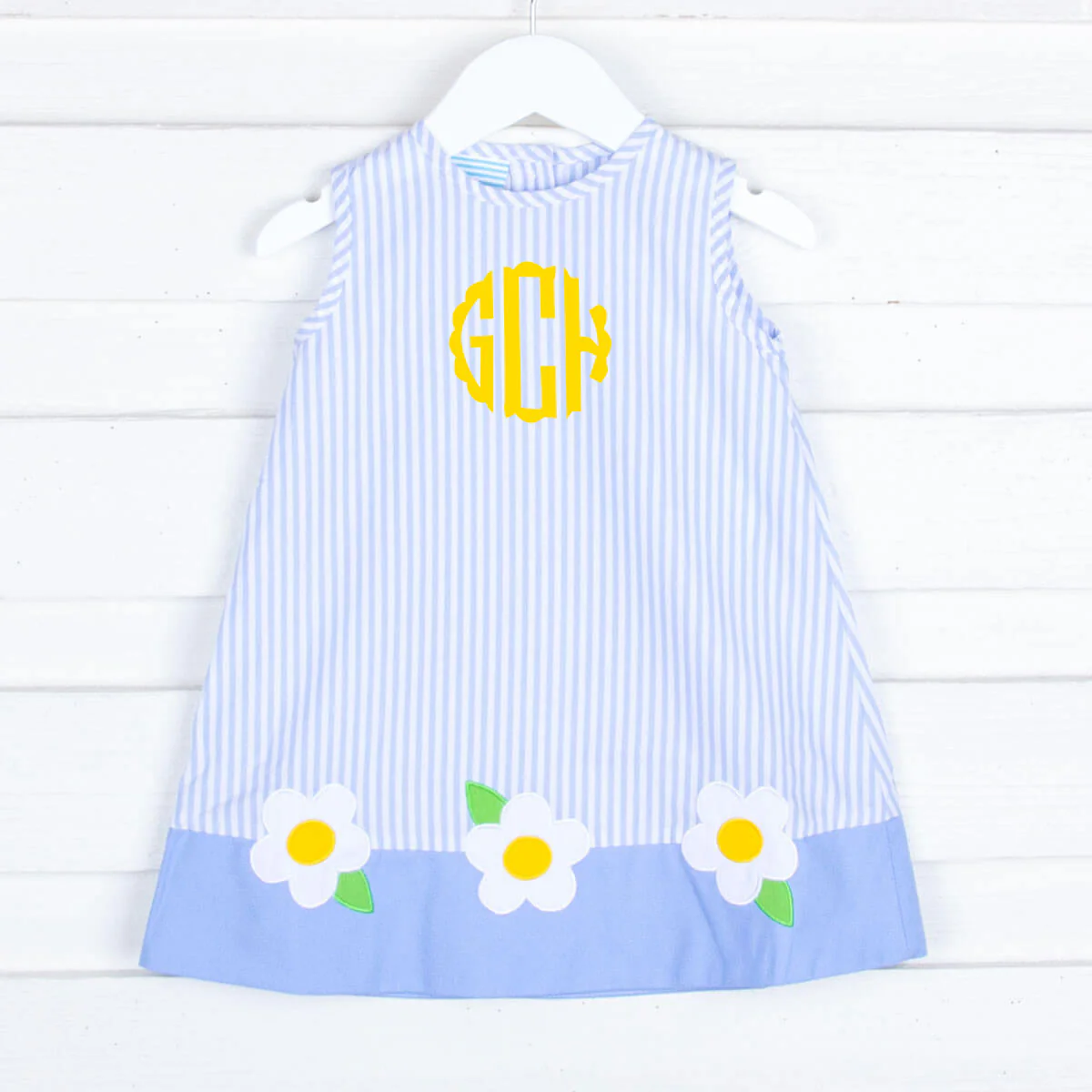 Blue Daisy Stripe Dress - Image 3