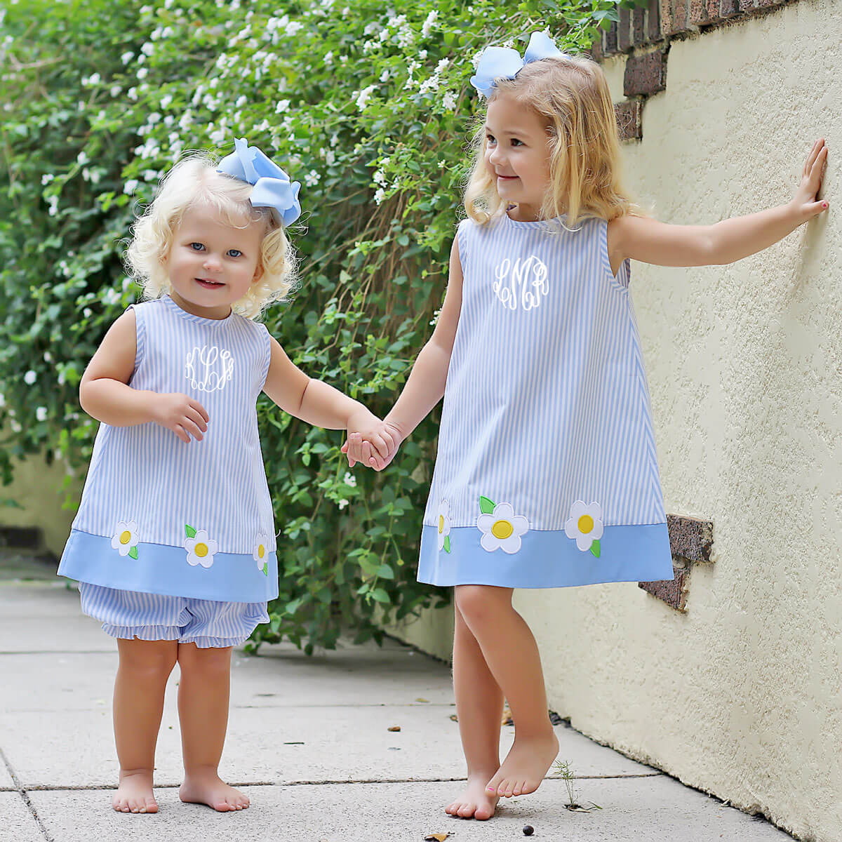 Blue Daisy Stripe Dress - Image 7