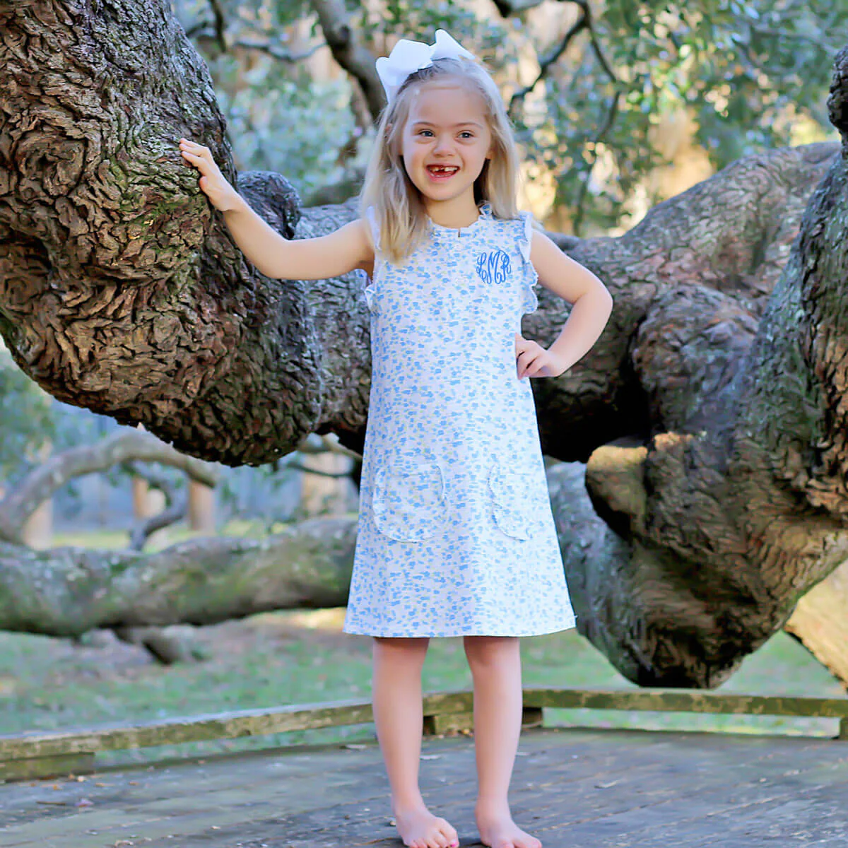 Blue Floral Nicole Dress - Image 2
