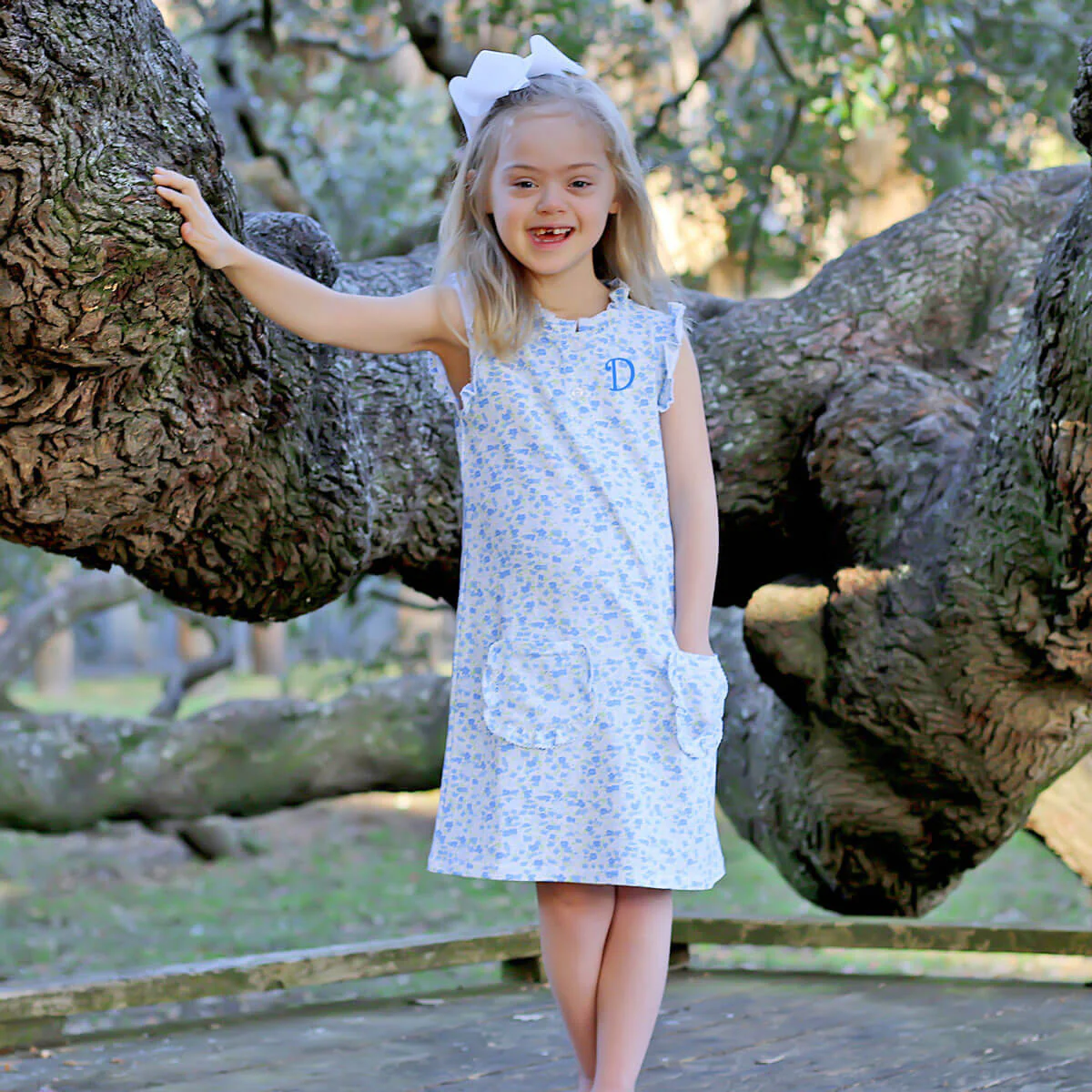 Blue Floral Nicole Dress - Image 4