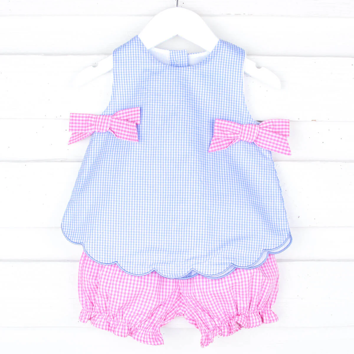 Blue Gingham Mila Bloomer Set - Image 2