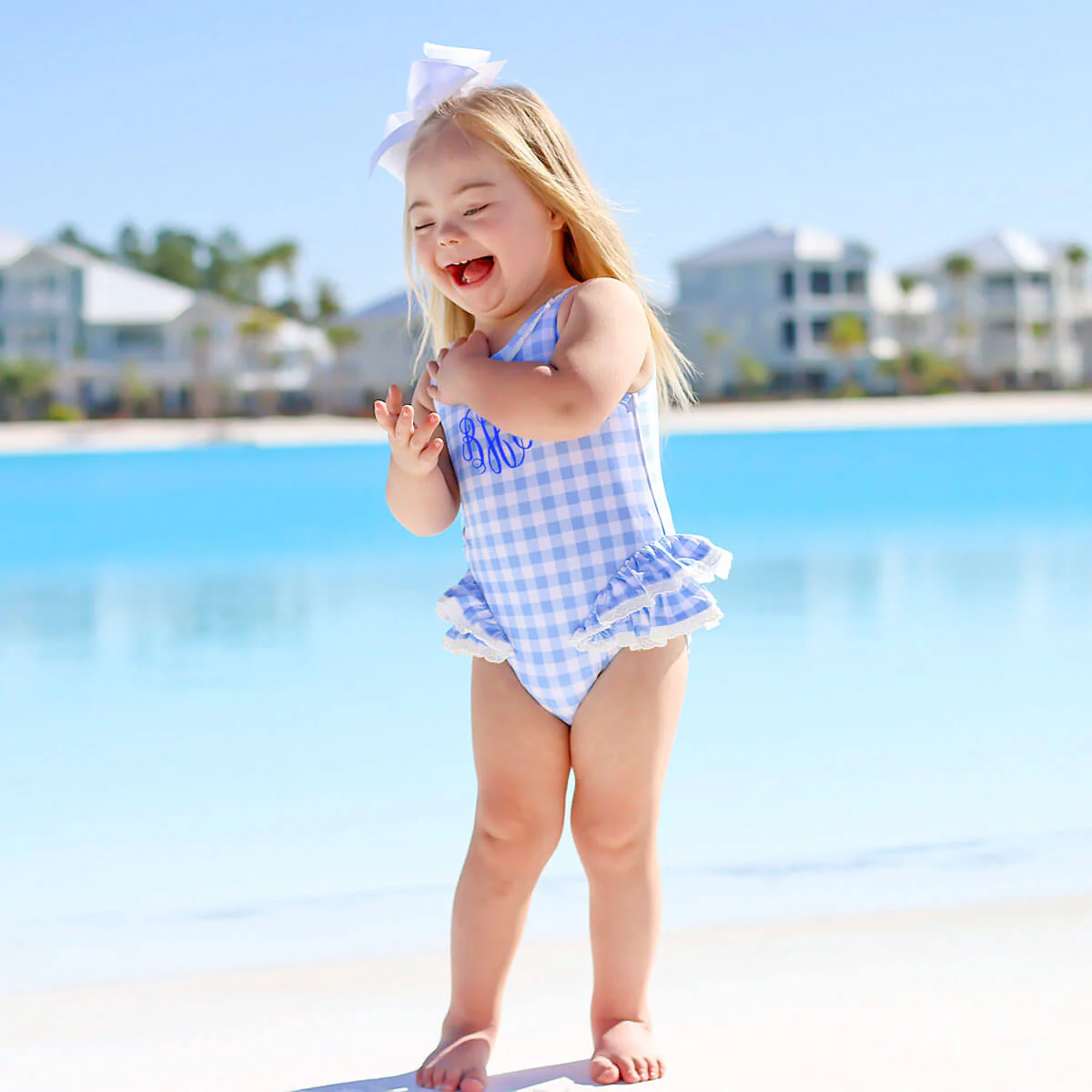 Capri Blue One Piece Swimsuit - Image 4