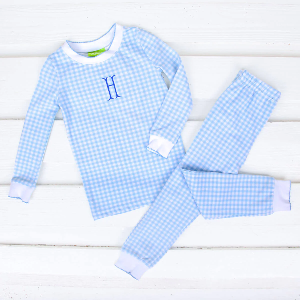 Blue Gingham Pajamas - Image 2