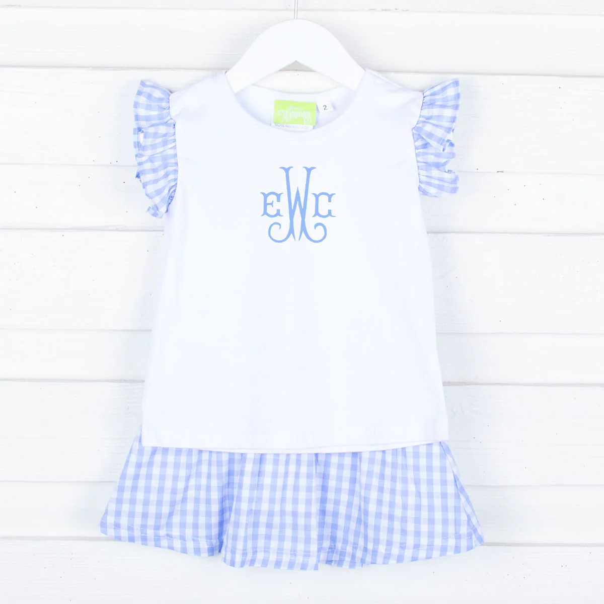 Blue Gingham Skirt Set - Image 2