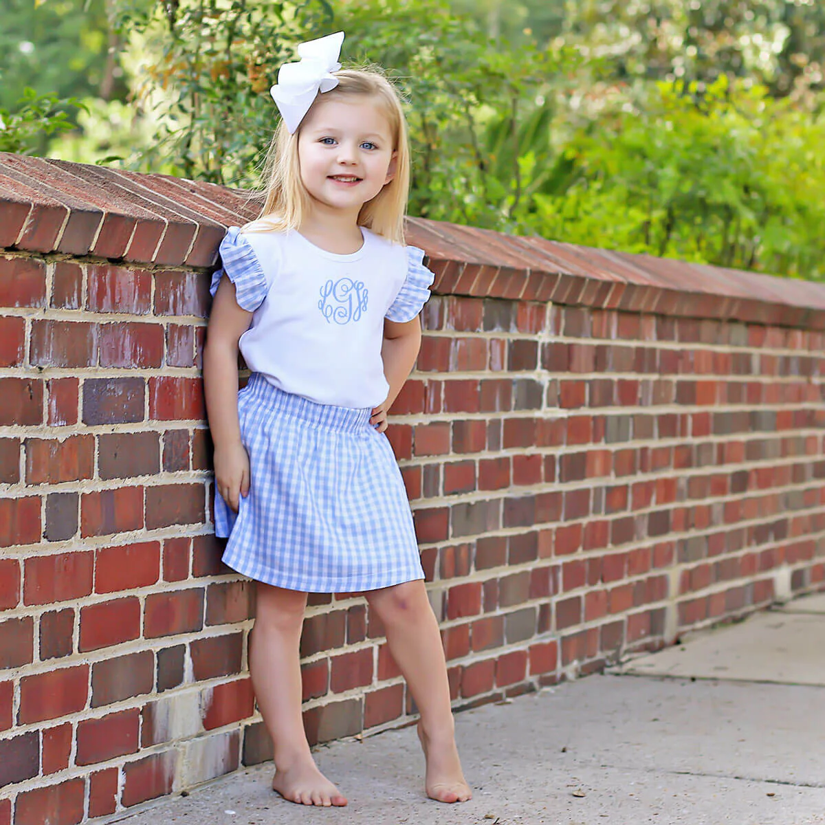 Blue Gingham Skirt Set - Image 3