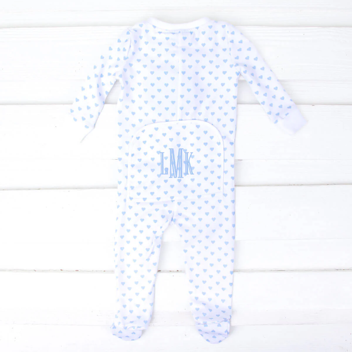Blue Heart Print Zip Sleeper - Image 4