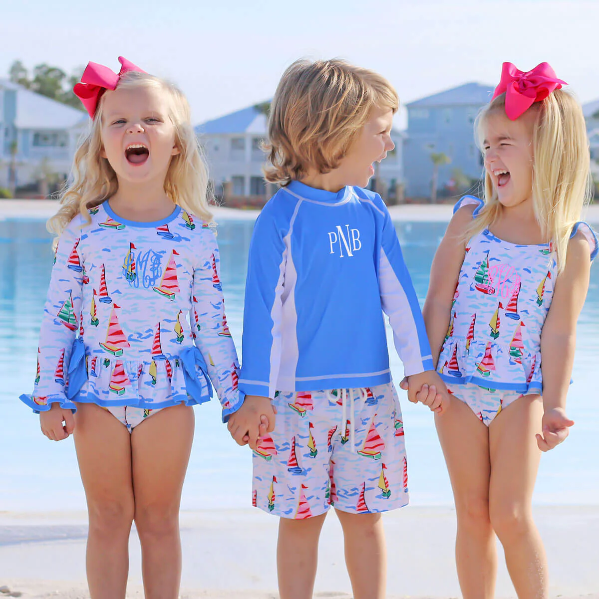 Watercolor Blue Rash Guard - Image 4