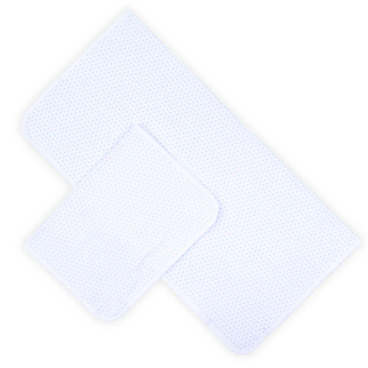 Polka Dot Blanket & Burp Cloth Set Blue - Image 2