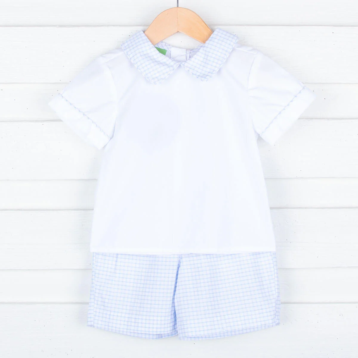 Blue Seersucker Short Set - Image 2
