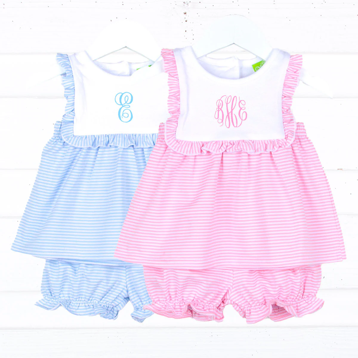 Stripe Knit Bib Bloomer Set - Image 5