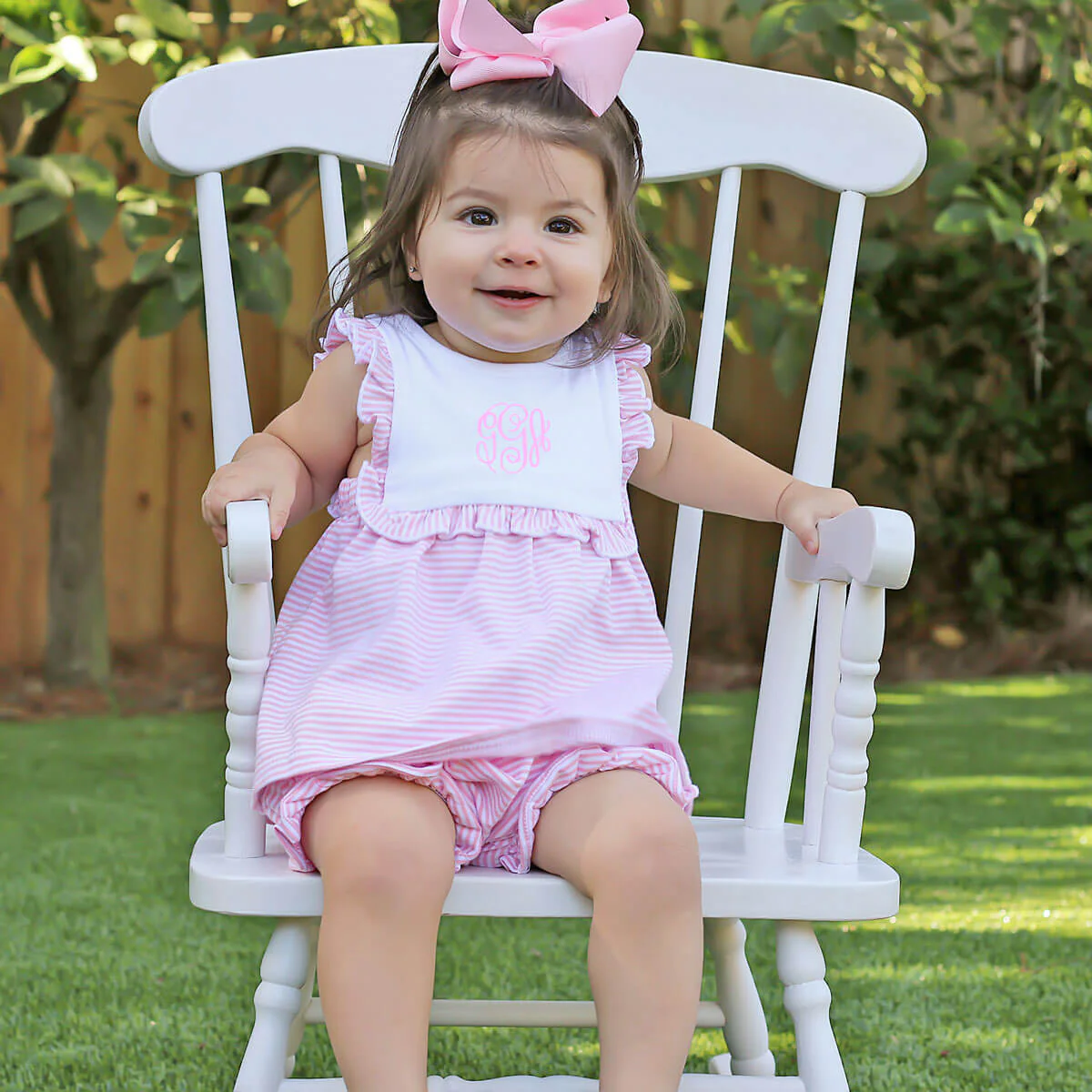 Stripe Knit Bib Bloomer Set - Image 6