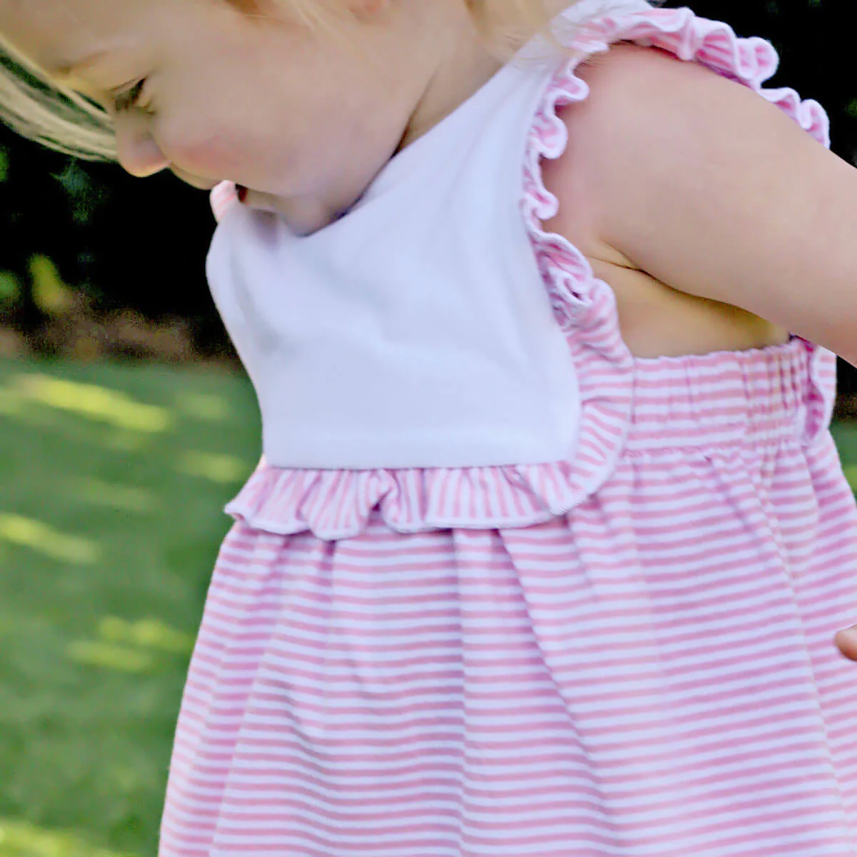 Stripe Knit Bib Bloomer Set - Image 7