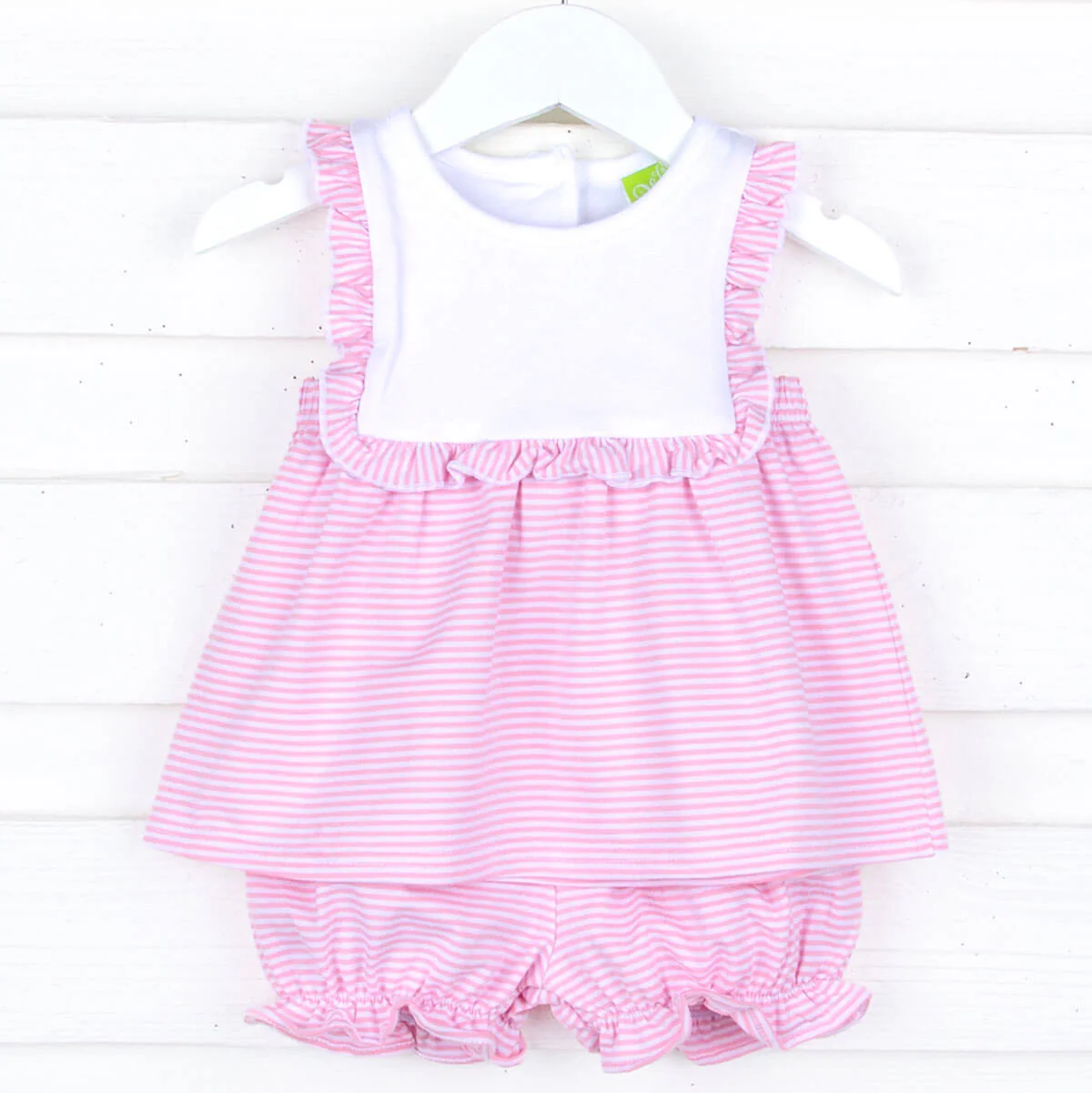 Stripe Knit Bib Bloomer Set - Image 9